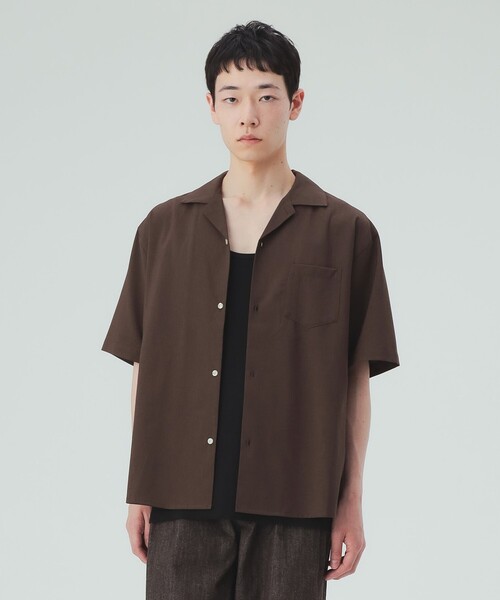 BEAMS HEART（ビームスハート）の「【6/18値下げ】COOLMAX ポリトロ オープン カラー シャツ【吸収速乾・接触冷感】（シャツ/ブラウス・メンズ・ブラック/チャコールグレー/ダークブラウン・SMALL/LARGE/MEDIUM）」の4枚目の写真