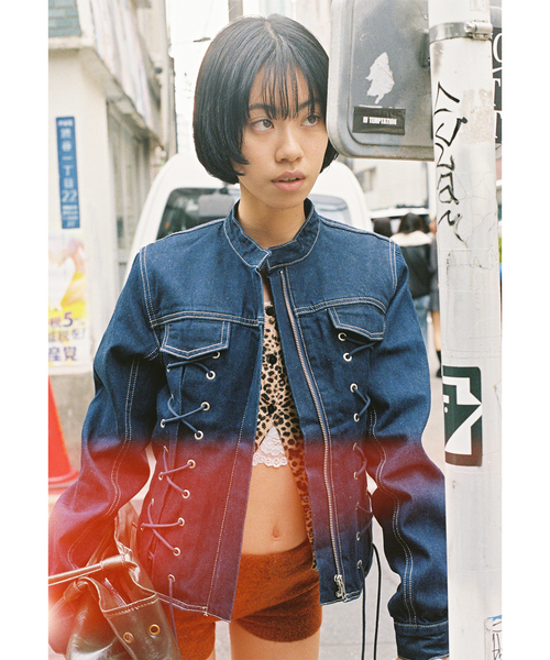 Oriens JOURNAL STANDARD(オリエンス ジャーナルスタンダード)の「レースアップデニムジャケット(デニムジャケット・レディース・ホワイト/ブルー・FREE)」の7枚目の写真