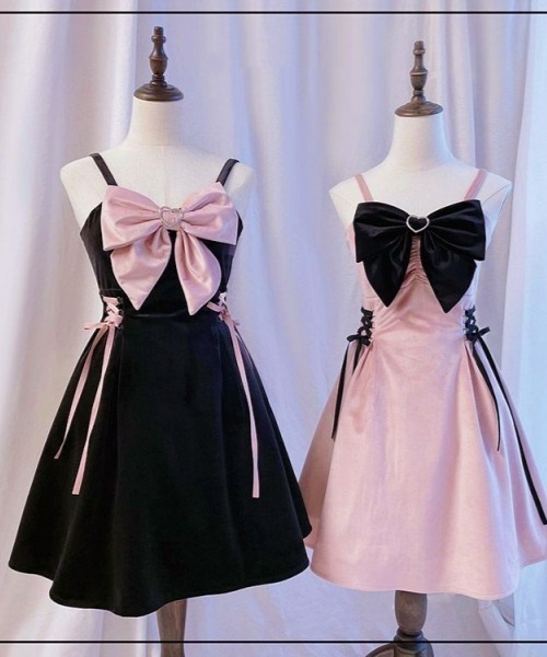 gossip!ロサンゼルス(ゴシップロサンゼルス)の「【Y2Kガーリー】バイカラー ビッグリボン ベロア キャミワンピース(ワンピース・レディース・ピンク/ブラック・M)」の17枚目の写真