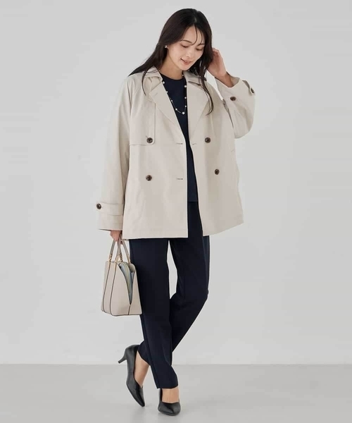 a.v.v（アーヴェヴェ）の「ミドルトレンチコート（トレンチコート・レディース・ベージュ/アイボリー・36/38/40）」の11枚目の写真