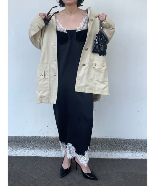 Henon.(ヘノン)の「ランジェリーキャミワンピース(ワンピース・レディース・ドット/ブラック・F)」の19枚目の写真