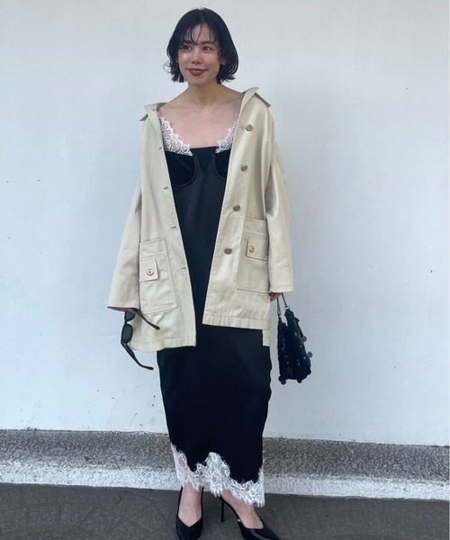 Henon.(ヘノン)の「ランジェリーキャミワンピース(ワンピース・レディース・ドット/ブラック・F)」の18枚目の写真