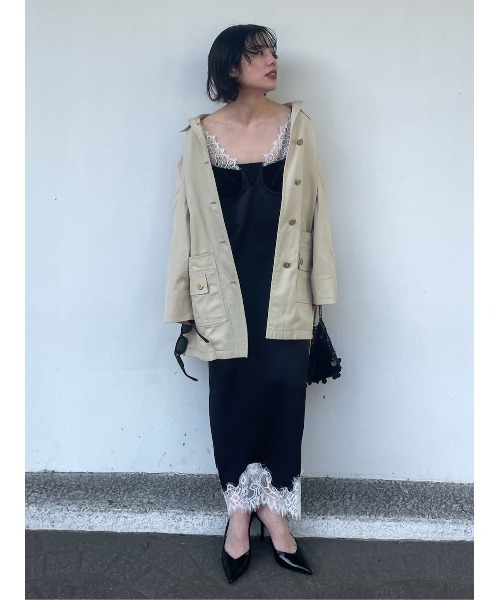Henon.(ヘノン)の「ランジェリーキャミワンピース(ワンピース・レディース・ドット/ブラック・F)」の17枚目の写真