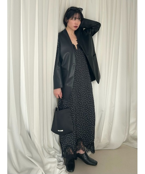 Henon.(ヘノン)の「ランジェリーキャミワンピース(ワンピース・レディース・ドット/ブラック・F)」の22枚目の写真
