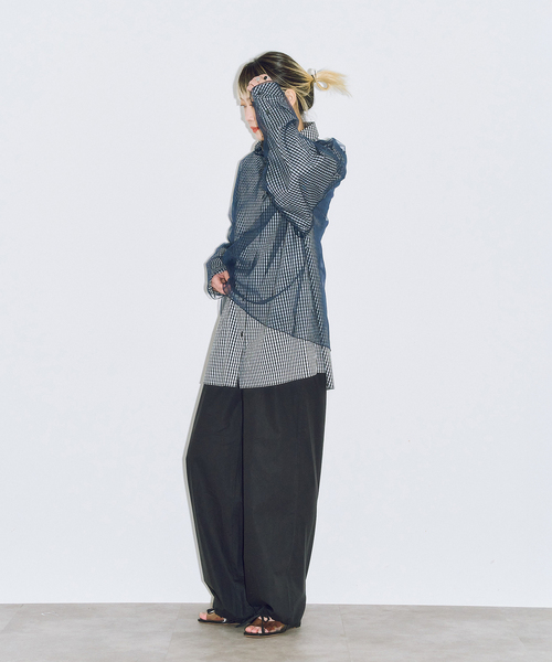 CITYSHOP（シティーショップ）の「TULLE T-SHIRTS：ブラウス（シャツ/ブラウス・レディース・ネイビー/ピンク・FREE）」の4枚目の写真