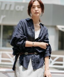 RIVE DROITE | 【2サイズ/7色展開/日焼け・冷房対策/手洗い可】リネンワイドシャツ(夏服)(シャツ/ブラウス)