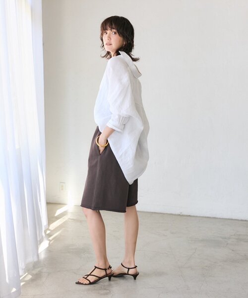 RIVE DROITE（リヴドロワ）の「予約【名品/サイズ展開あり】リネンワイドシャツ（シャツ/ブラウス・レディース・ピンク/ブラウン/オフホワイト/サックスブルー/ライトベージュ・FREE/36）」の20枚目の写真