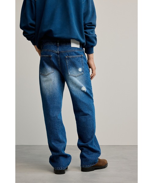 Desigual(デシグアル)の「ダメージ パッチワーク ストレート デニム(デニムパンツ・メンズ・ブラック・XXL/XL/L/M/XS/S)」の4枚目の写真