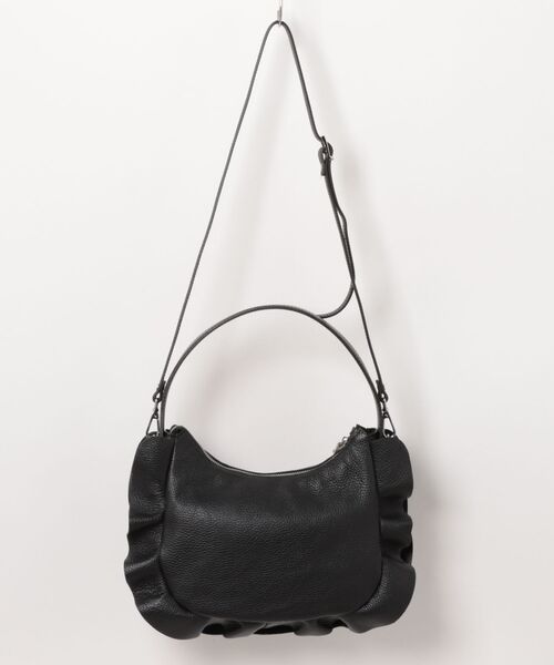 inter-chaussures（インターショシュール）の「【RIPANI】サイドフリルホーボーバッグミディ(Q66401)（ハンドバッグ・レディース・ライトグレー/ブラック・ALL）」の3枚目の写真