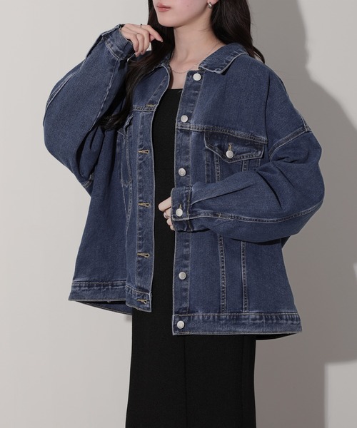 nouvellemoi(ヌーベルモイ)の「ビッグシルエットデニムジャケット(デニムジャケット・レディース・インディゴブルー/ブルー/ブラック/サックスブルー・M)」の4枚目の写真