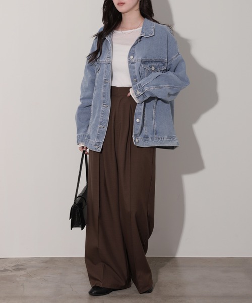 nouvellemoi(ヌーベルモイ)の「ビッグシルエットデニムジャケット(デニムジャケット・レディース・インディゴブルー/ブルー/ブラック/サックスブルー・M)」の11枚目の写真
