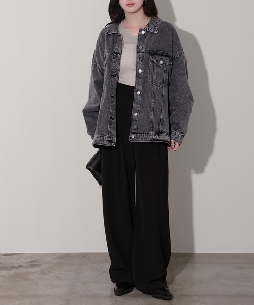 nouvellemoi(ヌーベルモイ)の「ビッグシルエットデニムジャケット(デニムジャケット・レディース・インディゴブルー/ブルー/ブラック/サックスブルー・M)」の15枚目の写真