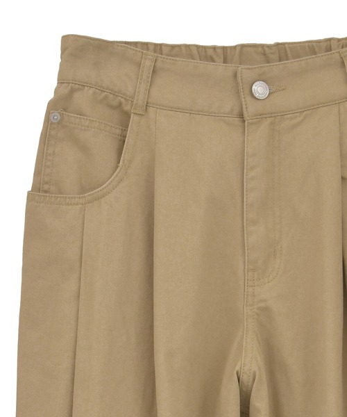Green　Parks（グリーンパークス）の「チノタックワイドパンツ（チノパンツ・レディース・ベージュ/カーキ・M/L）」の17枚目の写真