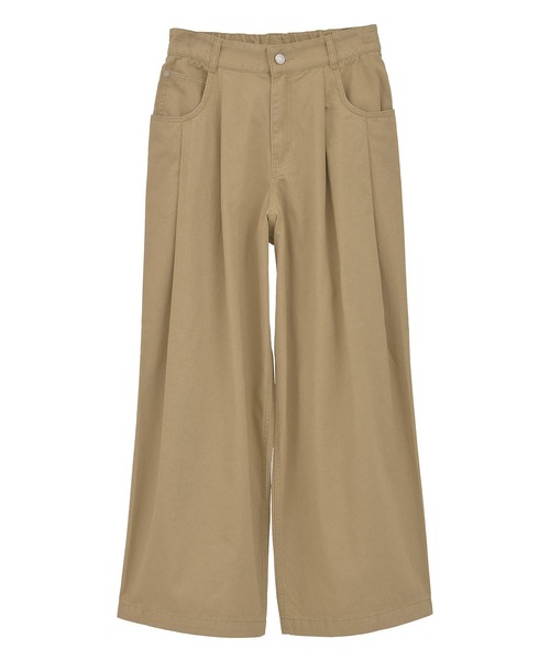 Green　Parks（グリーンパークス）の「チノタックワイドパンツ（チノパンツ・レディース・ベージュ/カーキ・M/L）」の14枚目の写真