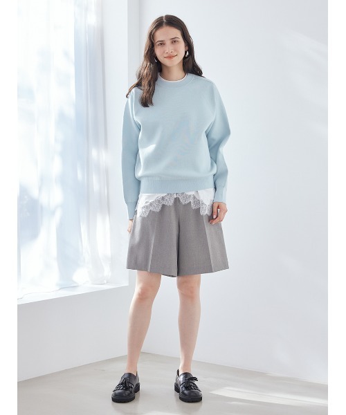 Mila Owen（ミラオーウェン）の「トリミングハーフキュロットパンツ（その他パンツ・レディース・ネイビー/グレー/ベージュ・1/0）」の12枚目の写真