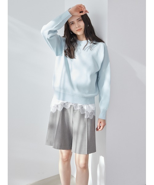 Mila Owen（ミラオーウェン）の「トリミングハーフキュロットパンツ（その他パンツ・レディース・ネイビー/グレー/ベージュ・1/0）」の11枚目の写真