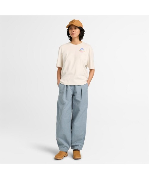 Timberland(ティンバーランド)の「ティンバーフレッシュ フロント バック グラフィック 半袖 Tシャツ レディース(Tシャツ/カットソー・レディース・ライトホワイト・LARGE/MEDIUM/SMALL/X-SMALL)」の2枚目の写真