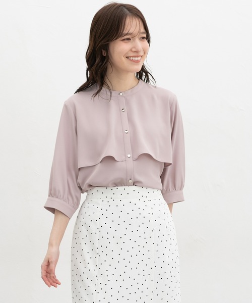 newans ケープブラウス　雑誌掲載　完売商品 6分袖ケープブラウス: トップス｜ハニーズ公式通販
