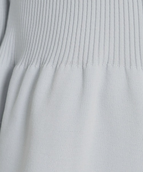 couture brooch（クチュールブローチ）の「【大人かわいい・洗える】ペプラムニットカーディガン（カーディガン/ボレロ・レディース・サックスブルー/ブラック/ピンク系/オフホワイト・42/38/36）」の9枚目の写真