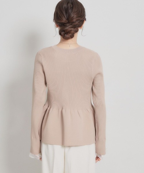 couture brooch（クチュールブローチ）の「【大人かわいい・洗える】ペプラムニットカーディガン（カーディガン/ボレロ・レディース・サックスブルー/ブラック/ピンク系/オフホワイト・42/38/36）」の13枚目の写真