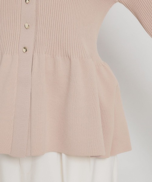 couture brooch（クチュールブローチ）の「【大人かわいい・洗える】ペプラムニットカーディガン（カーディガン/ボレロ・レディース・サックスブルー/ブラック/ピンク系/オフホワイト・42/38/36）」の17枚目の写真