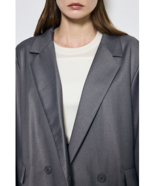 AZUL by moussy(アズールバイマウジー)の「ルーズテーラードジャケット(テーラードジャケット・レディース・杢グレー/ベージュ・SMALL/MEDIUM)」の10枚目の写真