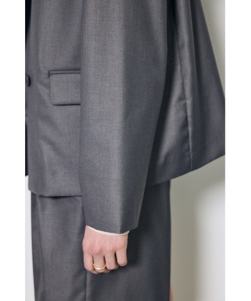 AZUL by moussy(アズールバイマウジー)の「ルーズテーラードジャケット(テーラードジャケット・レディース・杢グレー/ベージュ・SMALL/MEDIUM)」の14枚目の写真