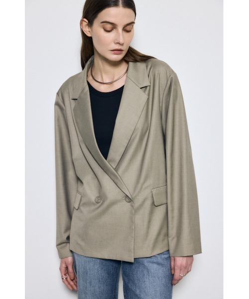 AZUL by moussy(アズールバイマウジー)の「ルーズテーラードジャケット(テーラードジャケット・レディース・杢グレー/ベージュ・SMALL/MEDIUM)」の15枚目の写真