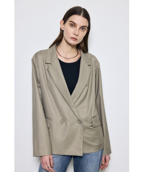 AZUL by moussy(アズールバイマウジー)の「ルーズテーラードジャケット(テーラードジャケット・レディース・杢グレー/ベージュ・SMALL/MEDIUM)」の16枚目の写真