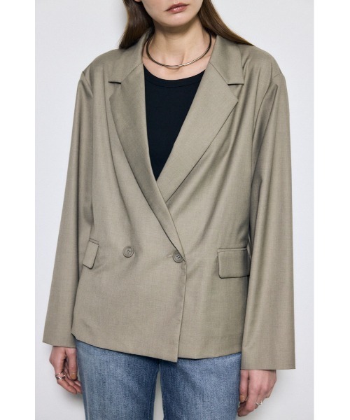 AZUL by moussy(アズールバイマウジー)の「ルーズテーラードジャケット(テーラードジャケット・レディース・杢グレー/ベージュ・SMALL/MEDIUM)」の17枚目の写真