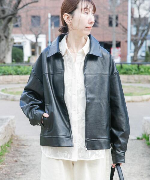 ITEMS URBANRESEARCH（アイテムズ アーバンリサーチ）の「フェイクレザーZIPUPブルゾン（ブルゾン・レディース・ブラウン/ブラック・FREE）」の14枚目の写真