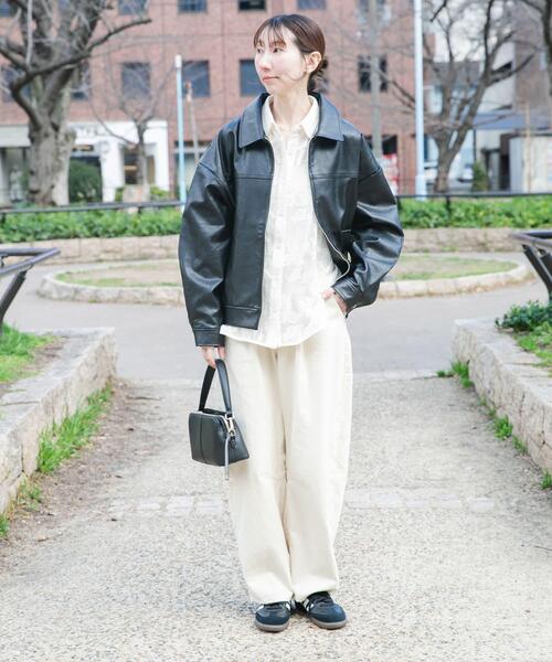 ITEMS URBANRESEARCH（アイテムズ アーバンリサーチ）の「フェイクレザーZIPUPブルゾン（ブルゾン・レディース・ブラウン/ブラック・FREE）」の15枚目の写真