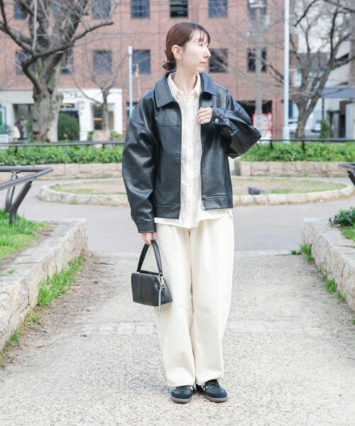 ITEMS URBANRESEARCH（アイテムズ アーバンリサーチ）の「フェイクレザーZIPUPブルゾン（ブルゾン・レディース・ブラウン/ブラック・FREE）」の16枚目の写真