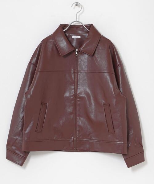 ITEMS URBANRESEARCH（アイテムズ アーバンリサーチ）の「フェイクレザーZIPUPブルゾン（ブルゾン・レディース・ブラウン/ブラック・FREE）」の8枚目の写真