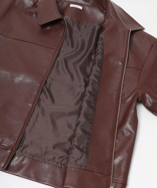 ITEMS URBANRESEARCH（アイテムズ アーバンリサーチ）の「フェイクレザーZIPUPブルゾン（ブルゾン・レディース・ブラウン/ブラック・FREE）」の9枚目の写真