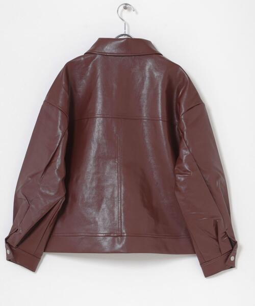 ITEMS URBANRESEARCH（アイテムズ アーバンリサーチ）の「フェイクレザーZIPUPブルゾン（ブルゾン・レディース・ブラウン/ブラック・FREE）」の10枚目の写真