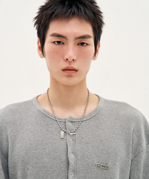 PROCESS（プロセス）の「Fine Jersey Henley - Grey（Tシャツ/カットソー）」