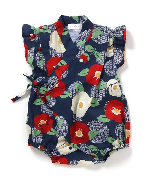 Ampersand（アンパサンド）の「【リンク】バラエティGIRLSロンパース（ロンパース・キッズ・キナリ/ラベンダー/ネイビー/イエロー・70/80）」の3枚目の写真