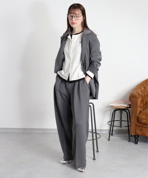 cepo（セポ）の「〈セットアップ対応可能 / 2点セットアイテム〉レイヤードテーラードジャケット＆ベスト（テーラードジャケット・レディース・チャコール/ブラック・M）」の4枚目の写真