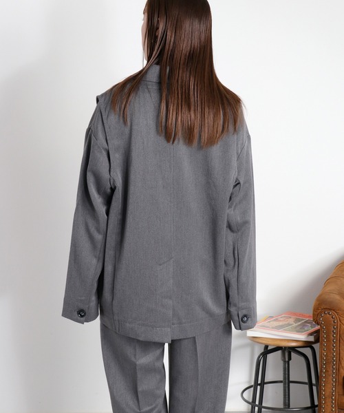 cepo（セポ）の「〈セットアップ対応可能 / 2点セットアイテム〉レイヤードテーラードジャケット＆ベスト（テーラードジャケット・レディース・チャコール/ブラック・M）」の16枚目の写真