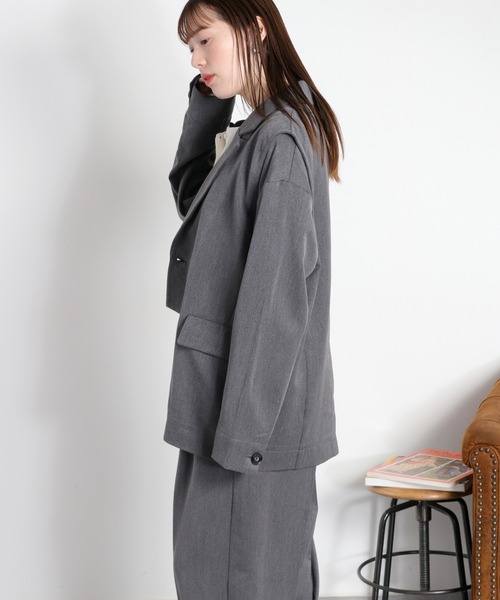 cepo（セポ）の「〈セットアップ対応可能 / 2点セットアイテム〉レイヤードテーラードジャケット＆ベスト（テーラードジャケット・レディース・チャコール/ブラック・M）」の15枚目の写真