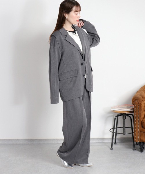 cepo（セポ）の「〈セットアップ対応可能 / 2点セットアイテム〉レイヤードテーラードジャケット＆ベスト（テーラードジャケット・レディース・チャコール/ブラック・M）」の9枚目の写真