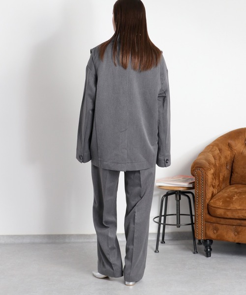 cepo（セポ）の「〈セットアップ対応可能 / 2点セットアイテム〉レイヤードテーラードジャケット＆ベスト（テーラードジャケット・レディース・チャコール/ブラック・M）」の8枚目の写真