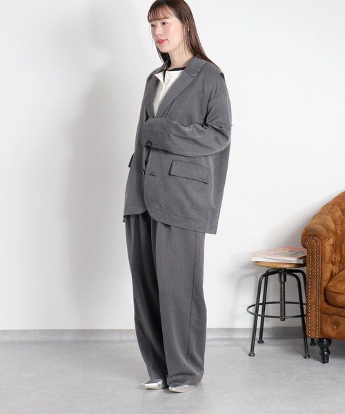 cepo（セポ）の「〈セットアップ対応可能 / 2点セットアイテム〉レイヤードテーラードジャケット＆ベスト（テーラードジャケット・レディース・チャコール/ブラック・M）」の7枚目の写真