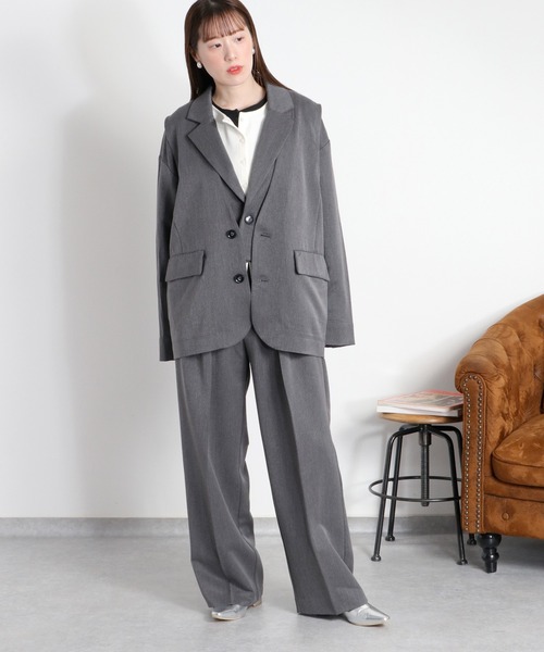 cepo（セポ）の「〈セットアップ対応可能 / 2点セットアイテム〉レイヤードテーラードジャケット＆ベスト（テーラードジャケット・レディース・チャコール/ブラック・M）」の5枚目の写真