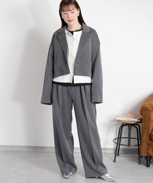 cepo（セポ）の「〈セットアップ対応可能 / 2点セットアイテム〉レイヤードテーラードジャケット＆ベスト（テーラードジャケット・レディース・チャコール/ブラック・M）」の10枚目の写真