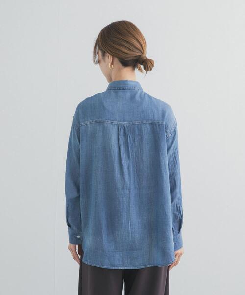 URBAN RESEARCH DOORS（アーバンリサーチドアーズ）の「シアーデニムシャツ｜春服/羽織り/日除け/カジュアル/通勤（シャツ/ブラウス・レディース・ブラック/インディゴブルー・FREE）」の12枚目の写真