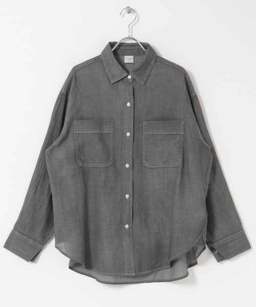 URBAN RESEARCH DOORS（アーバンリサーチドアーズ）の「シアーデニムシャツ（シャツ/ブラウス・レディース・ブラック/インディゴブルー・FREE）」の10枚目の写真