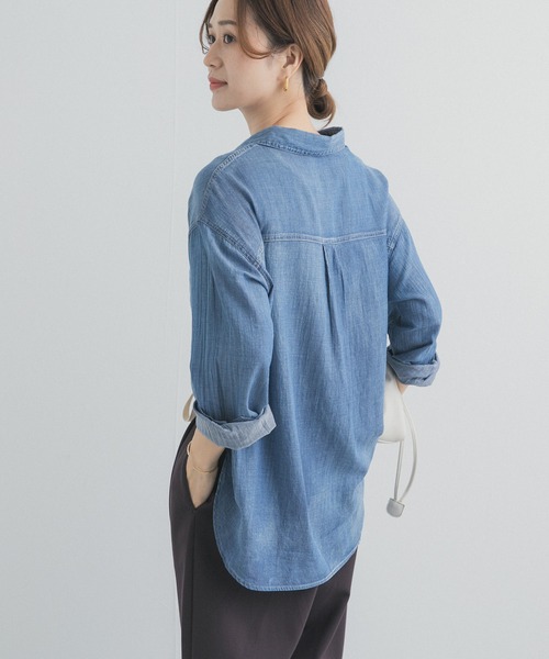 URBAN RESEARCH DOORS（アーバンリサーチドアーズ）の「シアーデニムシャツ（シャツ/ブラウス・レディース・ブラック/インディゴブルー・FREE）」の19枚目の写真