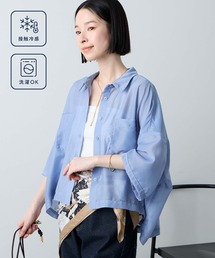 シアーシャツ」に該当するシャツ/ブラウス（ブルー・ネイビー/青色系